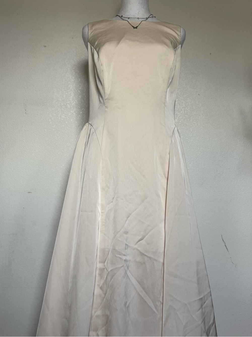 Azazie Beige Maxi Dress - Picture 2 of 6